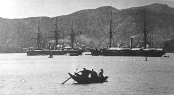 File:Chinese fleet at anchor the night before the battle of Fuzhou 1884.jpg