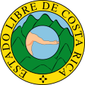 Coat of Arms of the State of Costa Rica within the Federal Republic of Central America from 2 November 1824 to 15 November 1840. Also used again by the independent state of Costa Rica from September, 1842 to September, 1848