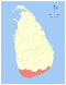 Map indicating the extent of Southern Province Sri Lanka