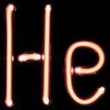 字母He形狀的氣體紅光放電燈管