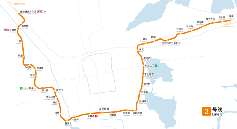 蘇州軌道交通3號線路線圖