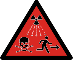 2007 针对IAEA1-3级的ISO辐射危险符号，可能会造成死亡或严重伤害的放射源[10]