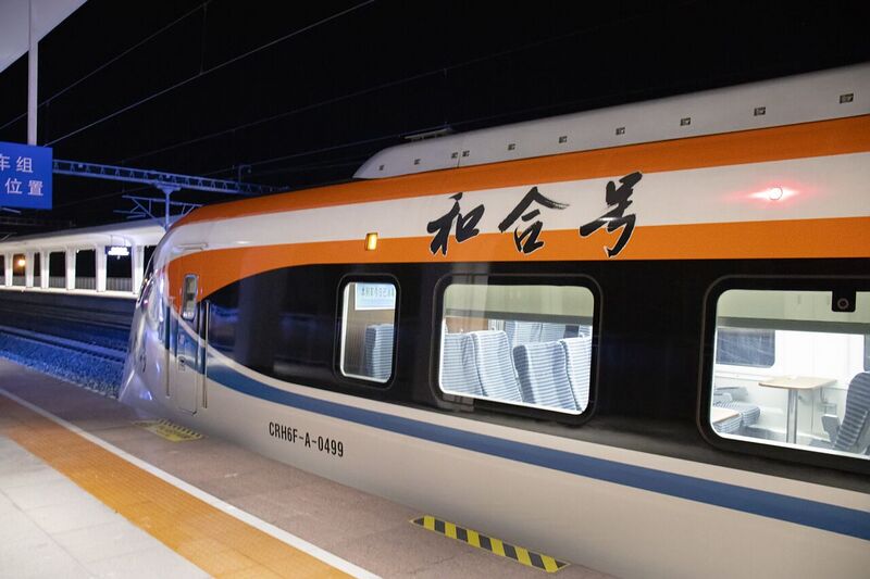 File:20211003 台州市郊铁路和合号列车 仙居南站停靠.jpg