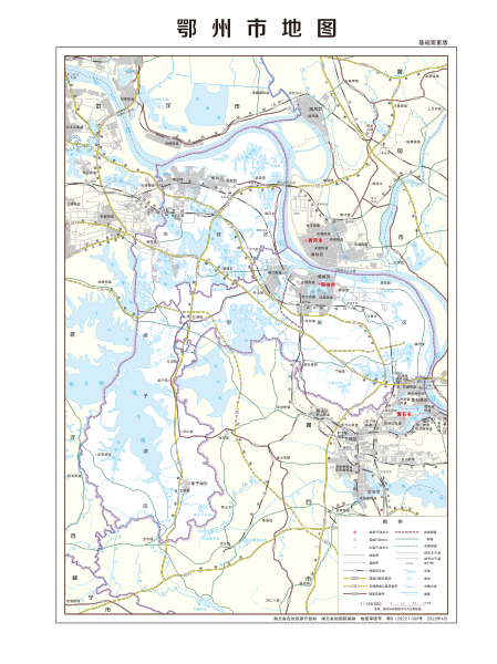 File:鄂州市地图基础要素版.svg
