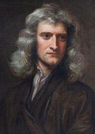 长发艾萨克·牛顿的画像