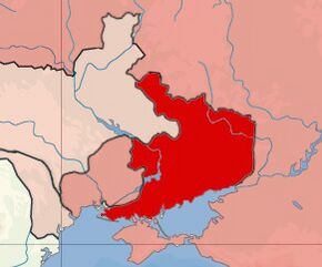 頓涅茨克 - 克里沃羅格共和國的地圖的領土聲稱。