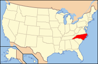 美國北卡羅萊那州地圖