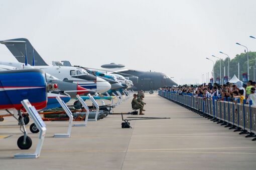 2023年7月26日，長春航空展中解放軍空軍裝備地面展示區域
