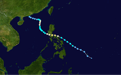 強烈熱帶風暴貝碧嘉的路徑圖