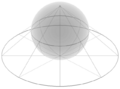 这三维透视图可以显示出球极平面投影图的制作方法。