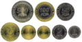 各种中非法郎的硬币