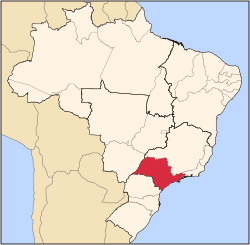 聖保羅州於巴西位置圖