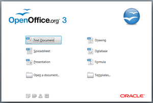 OpenOffice.org v3.2.1的开始界面