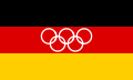 在1956年、1960年和1964年的冬季和夏季奥运会，由当时分治的东德和西德共同组成联队（Unified Team）（1956年还包括当时由法国统治的萨尔保护领），以“德国”（Germany）的名义参赛（编码EUA），在运动会的开、闭幕以及颁奖仪式时使用此旗帜，并以贝多芬的欢乐颂代替国歌。在1968年奥运会，东西德各自参赛，仍采用上述旗帜和歌曲，1972年后使用各自国旗和国歌，直至1990年两德统一为止。