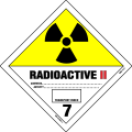 辐射物质的危险物质运送标志（II 级黄放射性物质）