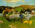 《不列塔尼牧人》(The Swineherd, Brittany)，1888年，收藏于美国加州洛杉矶郡立美术馆