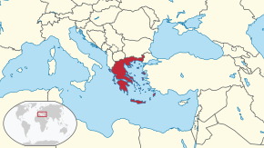 希臘共和國在歐洲的位置