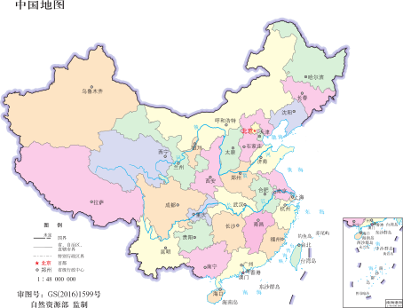 File:中国地图4800万64开分省设色无邻国线划一.svg