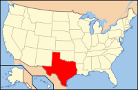 美国得克萨斯州地图
