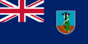以英國藍船旗為基礎加上蒙哲臘島的徽章