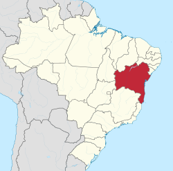 巴伊亞州 Bahia在巴西的位置