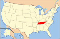 美国田纳西州地图
