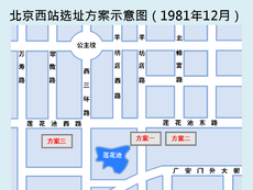北京西站選址規劃示意圖