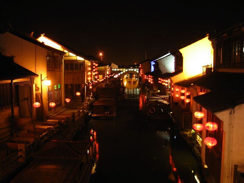File:Shantang Canal at Night.jpg