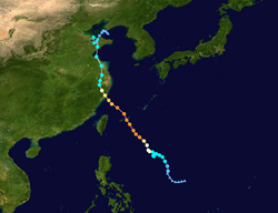 颱風利奇馬的路徑圖