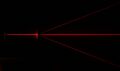 红色激光通过衍射光栅所产生的衍射。
