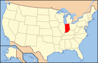 印第安纳州在美国中的位置