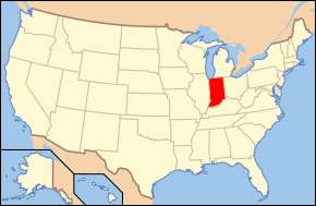 印第安納州在美國的位置